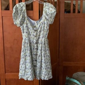 My Beloved Floral Rayon Button Front Lined Dress